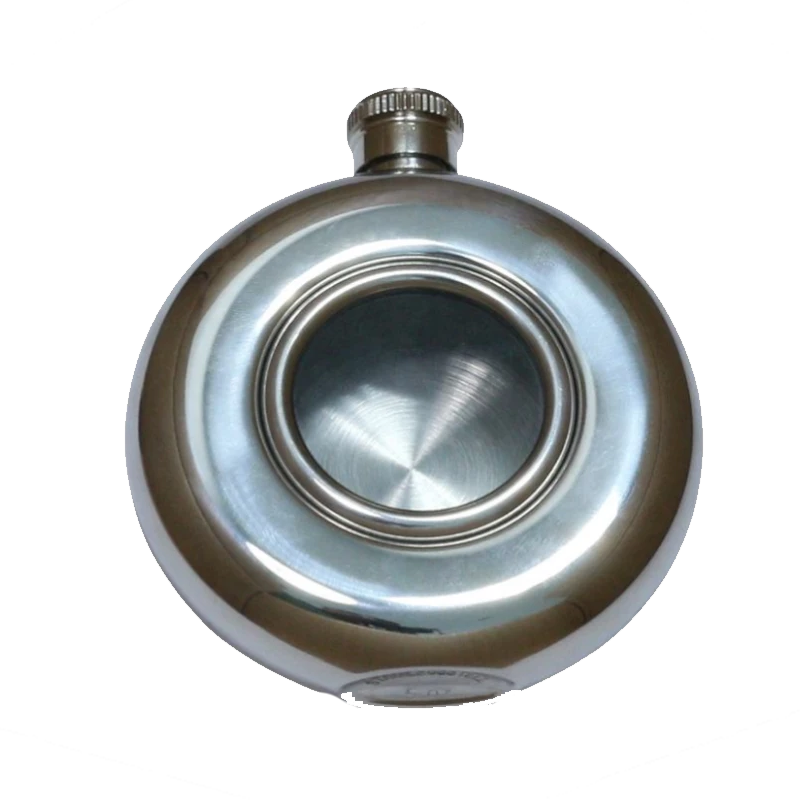 Round High Polish Chrome 5oz Hip Flask