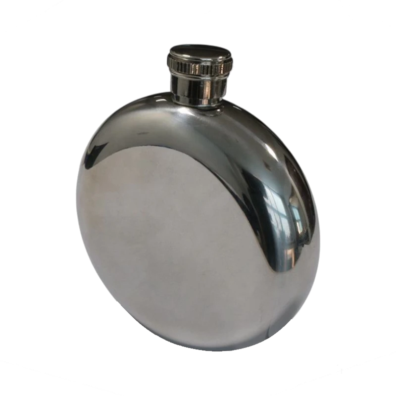 Round High Polish Chrome 5oz Hip Flask