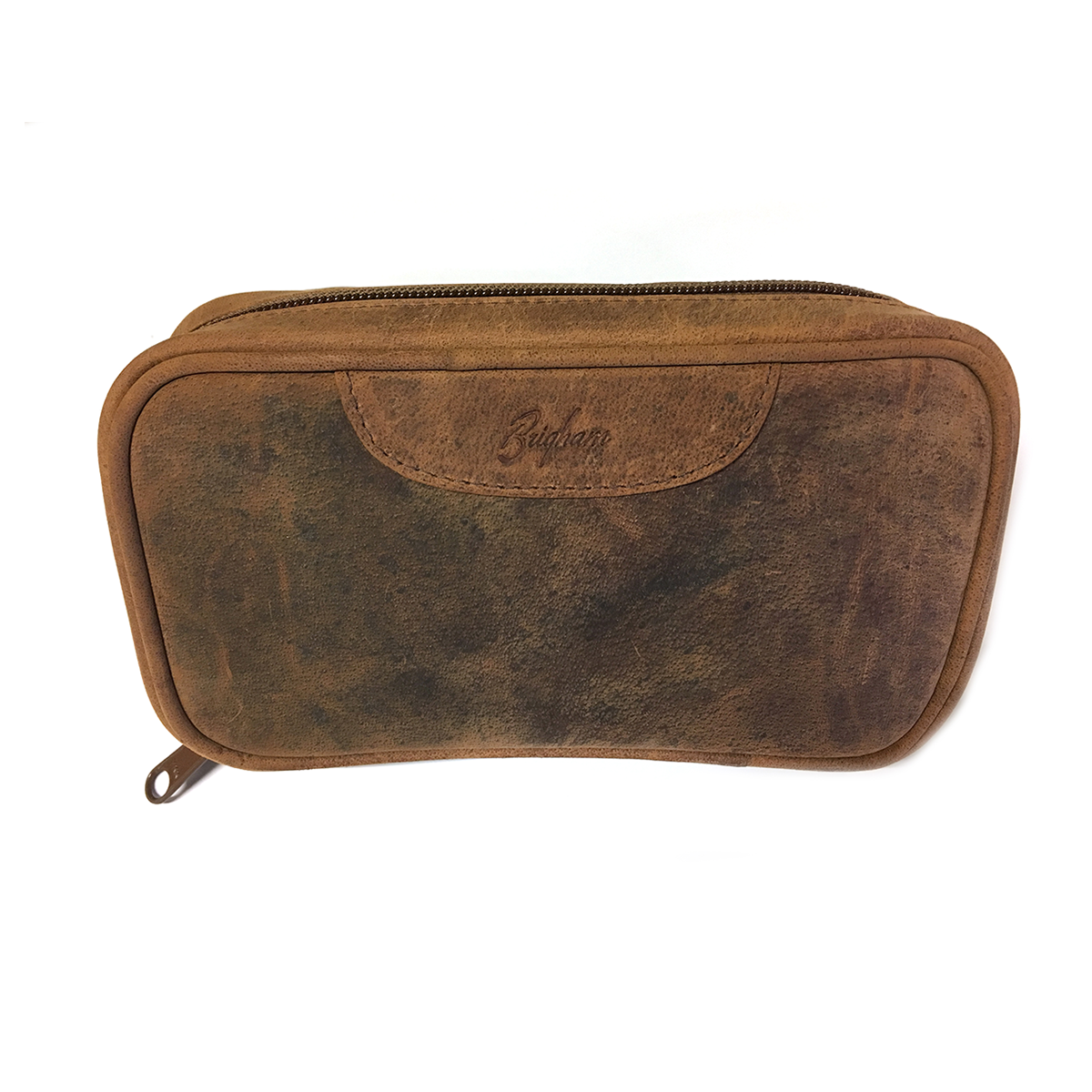 Brigham 2 Pipe & Tobacco Vintage Brown Combo Case