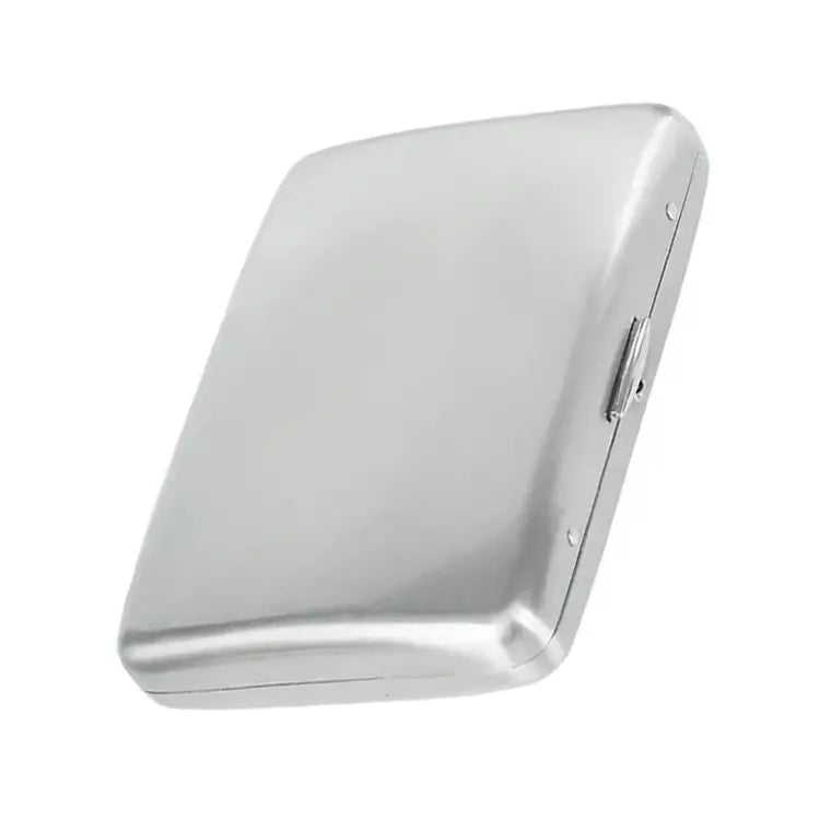 Plain Brushed Metal 16 Cigarette Case