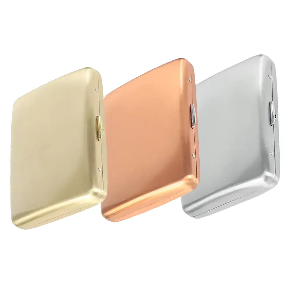 Plain Brushed Metal 16 Cigarette Case