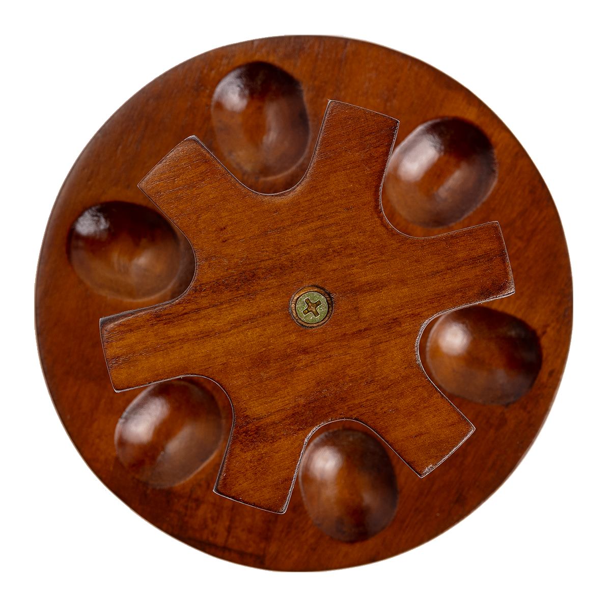 Dark Walnut Round 6 Pipe Stand