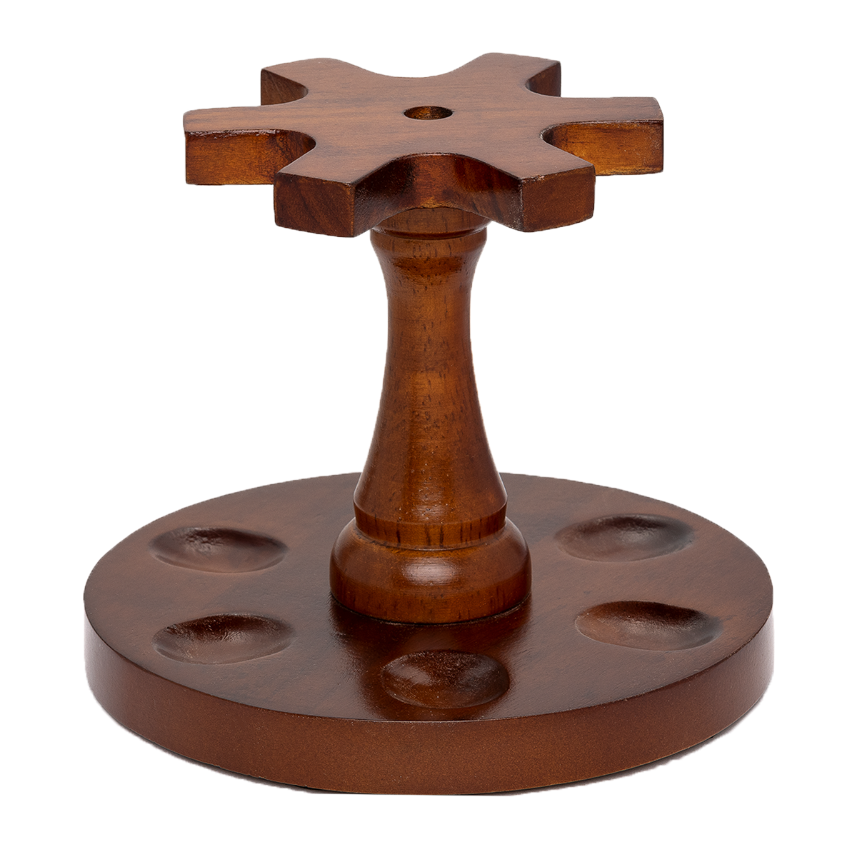 Dark Walnut Round 6 Pipe Stand