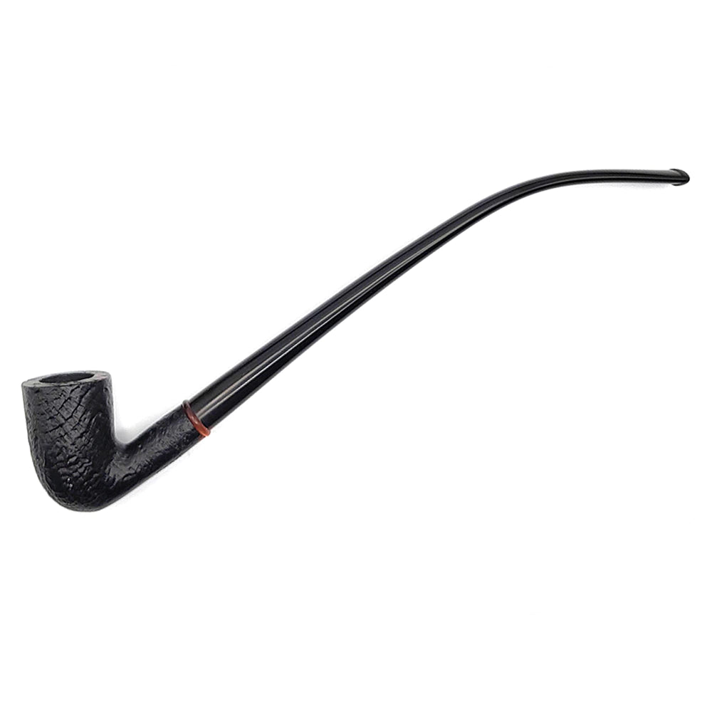 Capri Warlock #2 Black Sandblast Churchwarden Pipe
