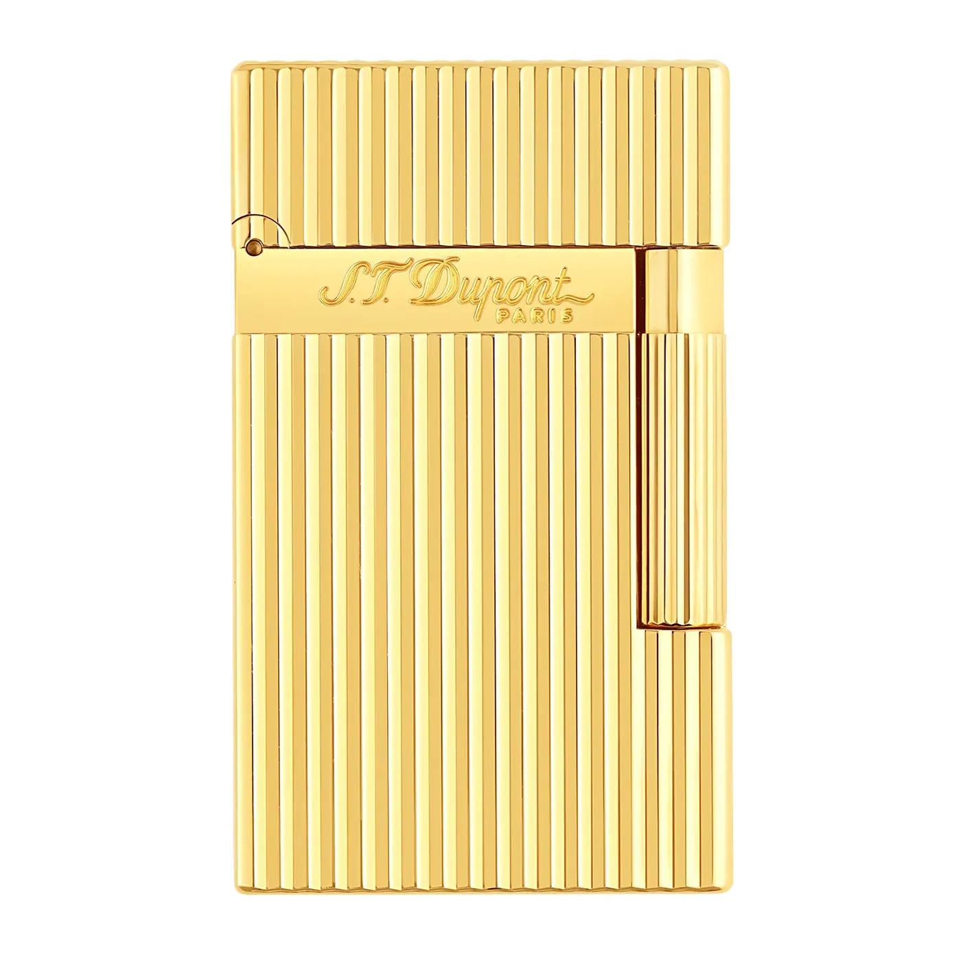 S.T. Dupont Ligne 2 Vertical Lines Guilloche Gold Plated Lighter