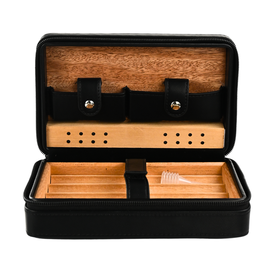 Leather & Wood Travel Humidor