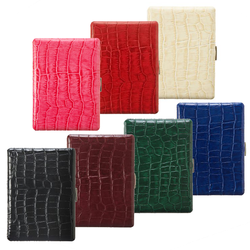 Tsubota Pearl Cosmos Crocodile Embossed Leather Cigarette Case