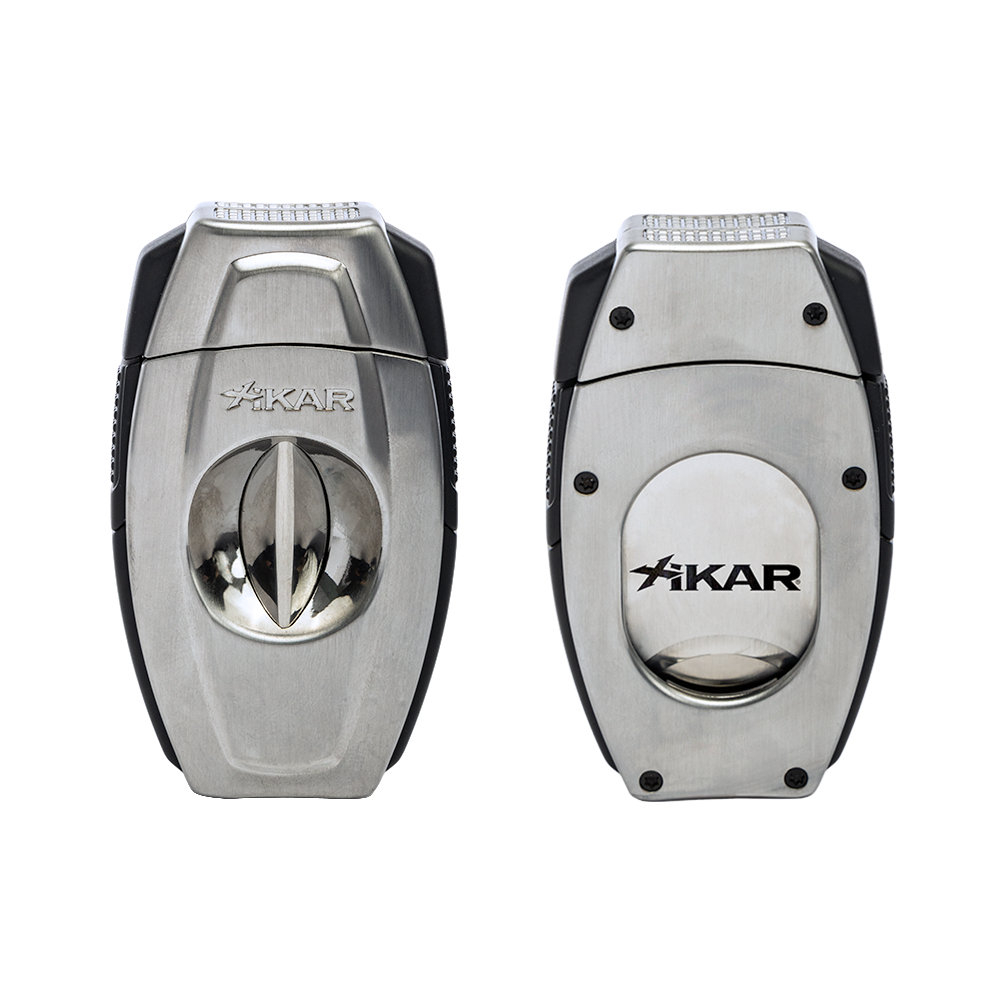XIKAR Flip Dual Cigar Cutter, V-Cut & Straight Cut Cigar Cutter, Gunmetal