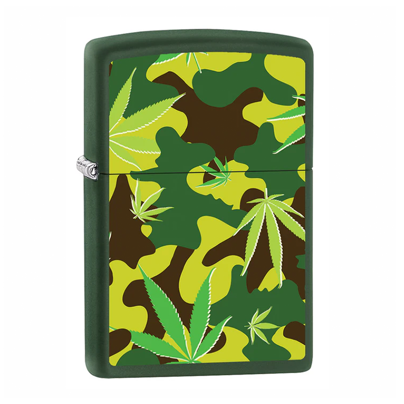 Cannabis Leaf Green Camo Zippo Lighter