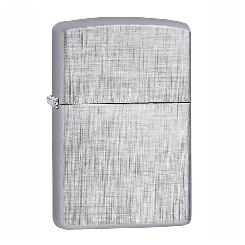 Linen Weave Brushed Chrome Zippo Lighter