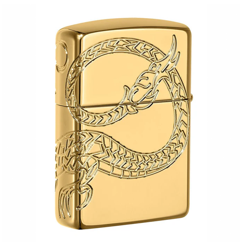 Gold Plated Chinese Dragon Zippo Lighter