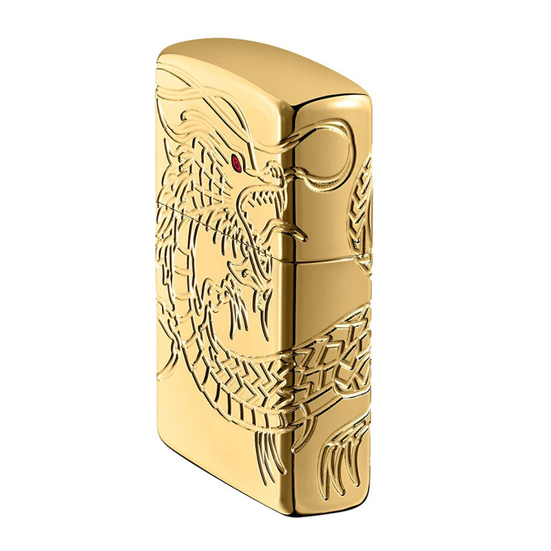 Gold Plated Chinese Dragon Zippo Lighter