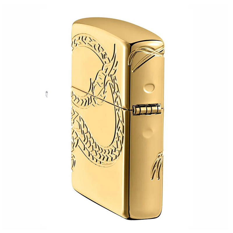 Gold Plated Chinese Dragon Zippo Lighter