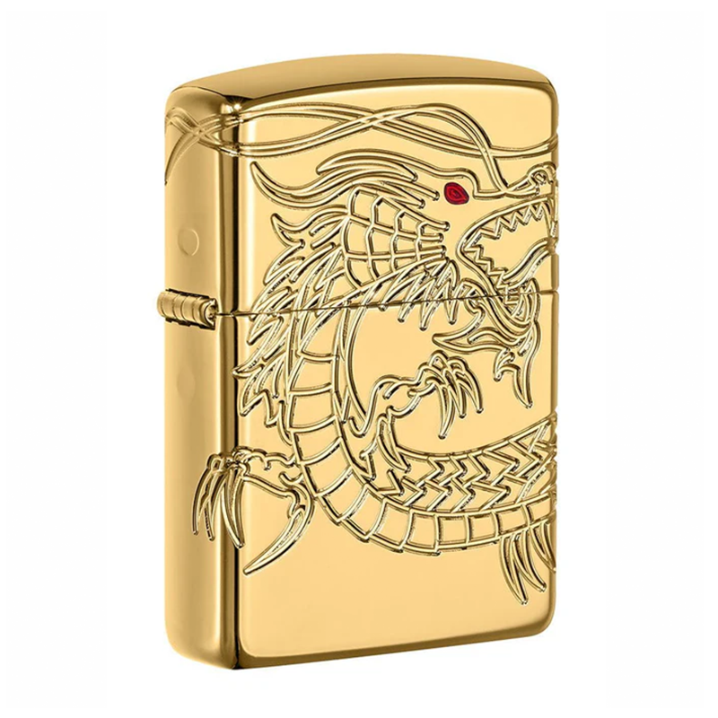 Gold Plated Chinese Dragon Zippo Lighter