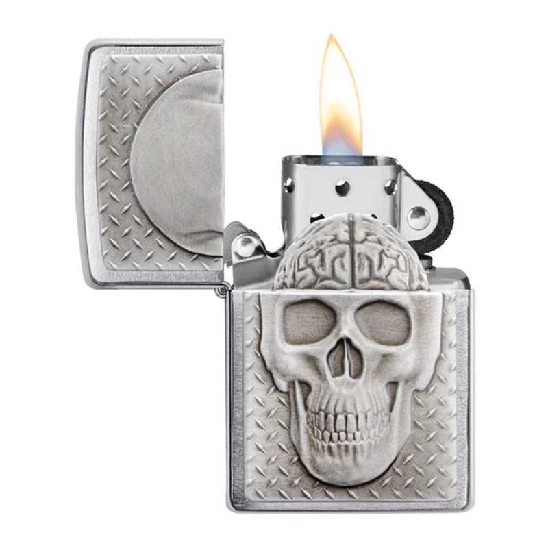 Skull Brain Zippo Lighter
