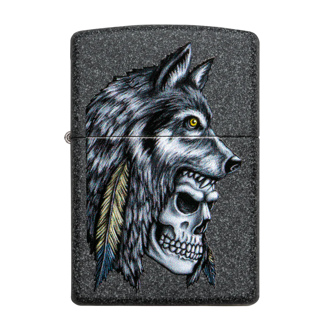 Skull with Wolf Headdress Zippo