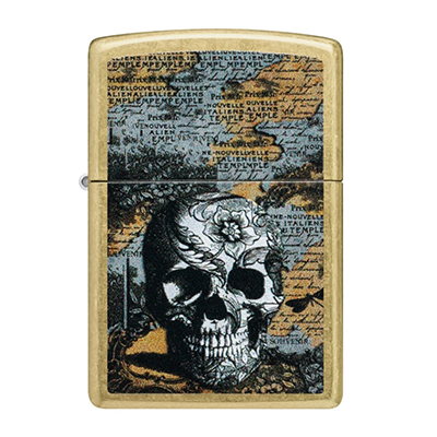 Floral Skull Zippo