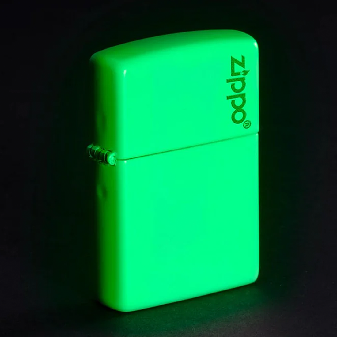 Glow in the Dark with Logo White Zippo Lighter