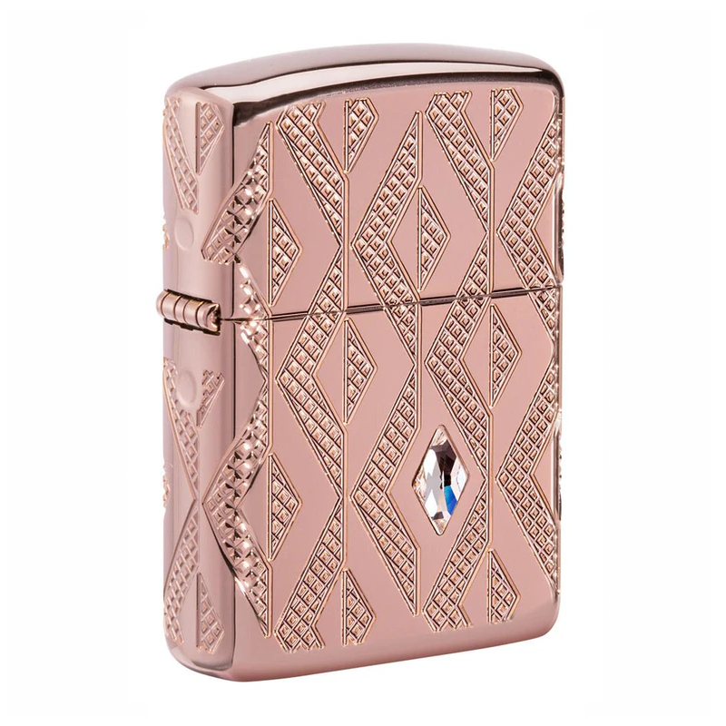 Geometric Diamond Pattern Armor Zippo Lighter
