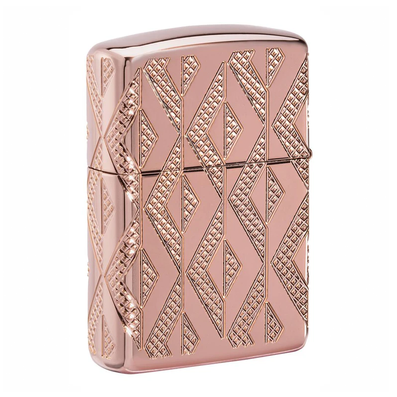 Geometric Diamond Pattern Armor Zippo Lighter