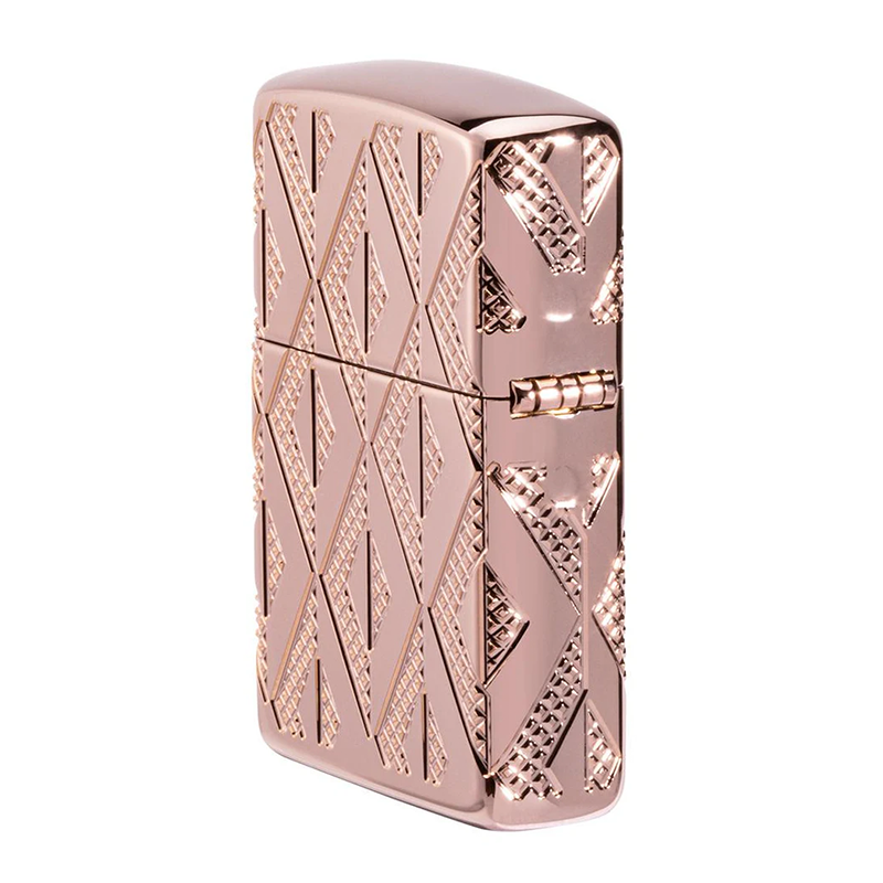 Geometric Diamond Pattern Armor Zippo Lighter