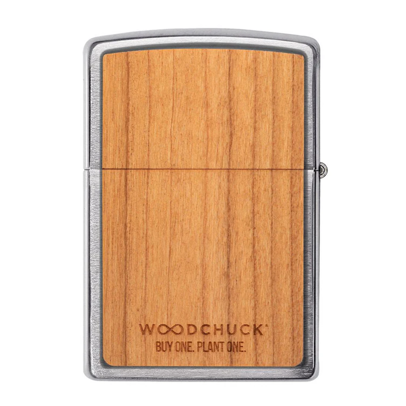 Tiger Head Woodchuck Cherry Wood Zippo Lighter