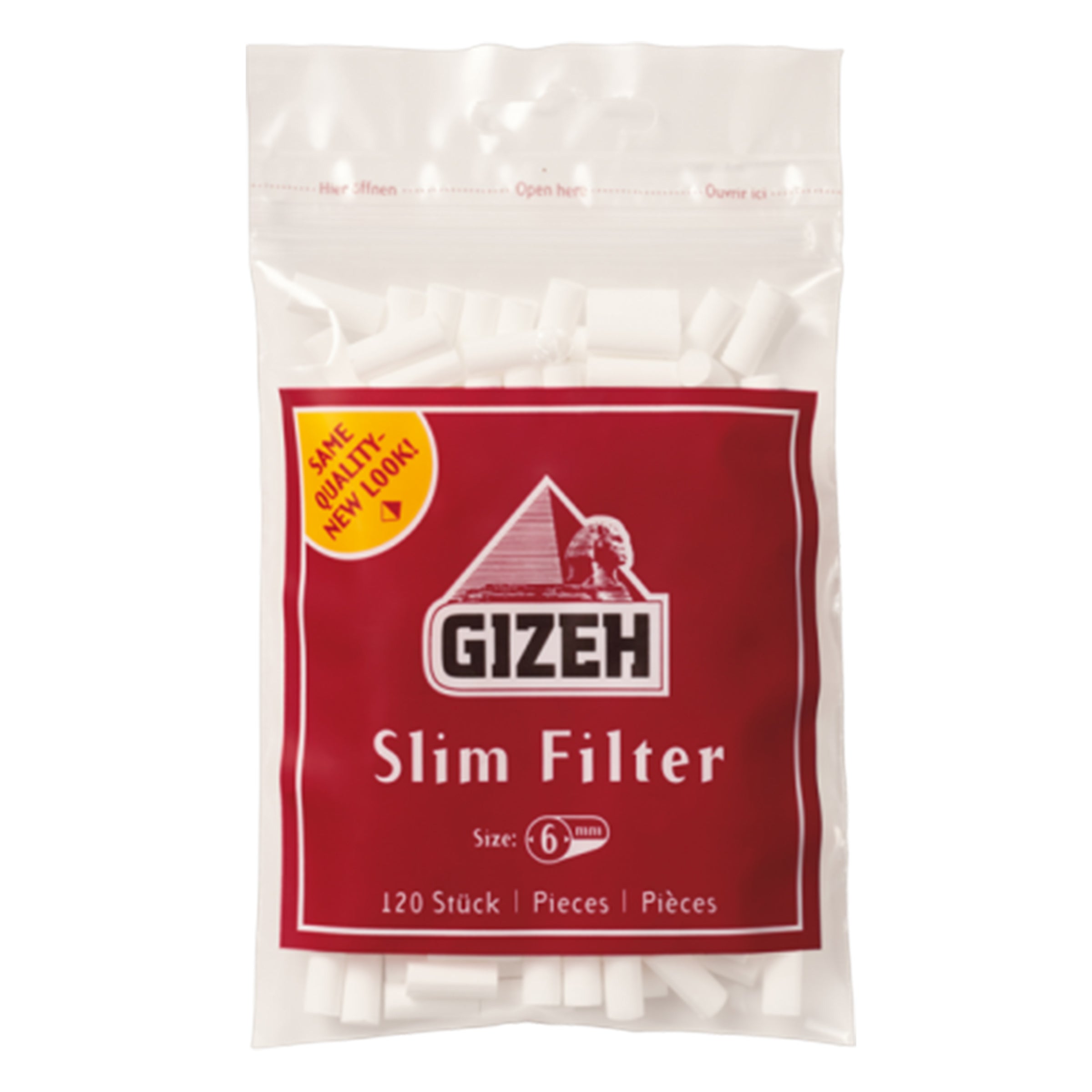  Gizeh Pure XL Slim Filter 10 Bags, 120 Filters, 6 mm