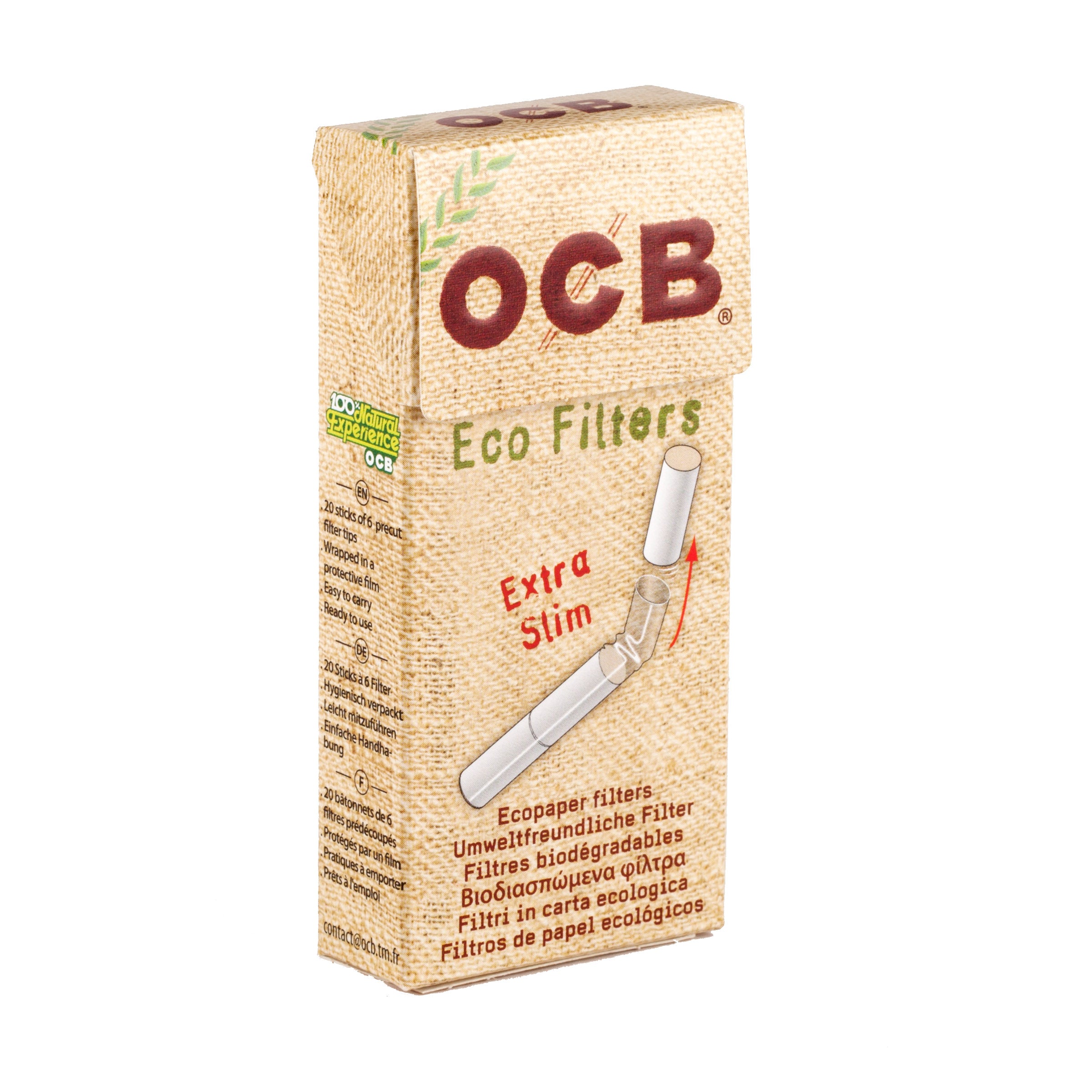 Filtres OCB Slim Long, Filtre à cigarette 20mm