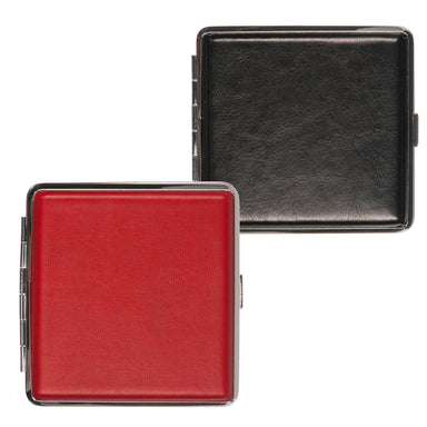 Cigarette case in red leather for 18 cigarettes